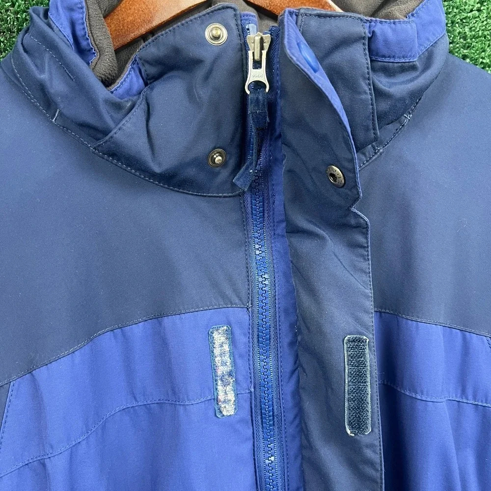 VTG L.L.Bean Men's Jacket Medium Blue Nylon Insulated Waterproof Ski Coat Y2K‎